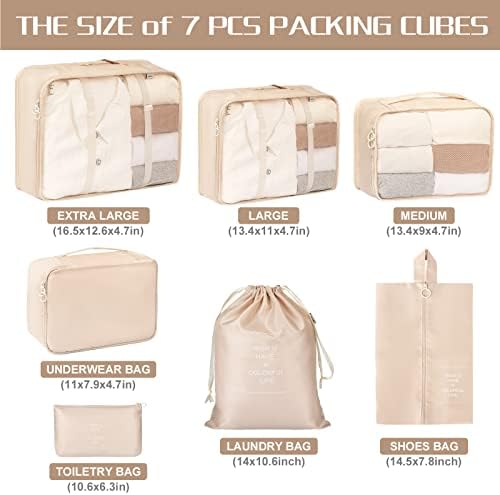 FAMOMI Packing Cubes 7 Set Travel Cubes for Suitcases Lightweight - Travel With Glen