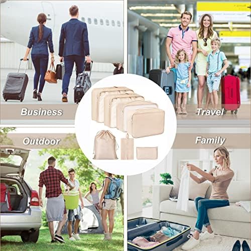FAMOMI Packing Cubes 7 Set Travel Cubes for Suitcases Lightweight - Travel With Glen