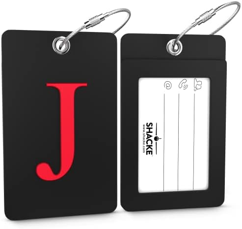 Luggage Tag Initial - Fully Bendable Tag w/Stainless Steel Loop - Travel With Glen