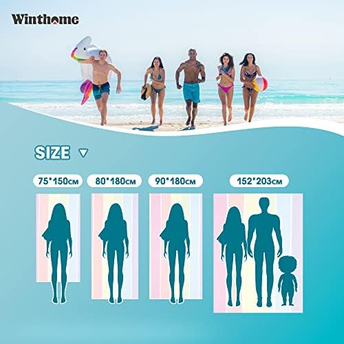 Winthome Microfiber Sand Free Beach Towel Thin Quick Fast Dry - Travel With Glen