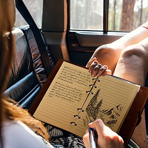 Leather Journal Notebook, Vintage Refillable Journal with 2 PVC Pockets, - Travel With Glen