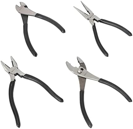Amazon Basics Plier Tools, Set of 4, Silver, Black - Travel With Glen