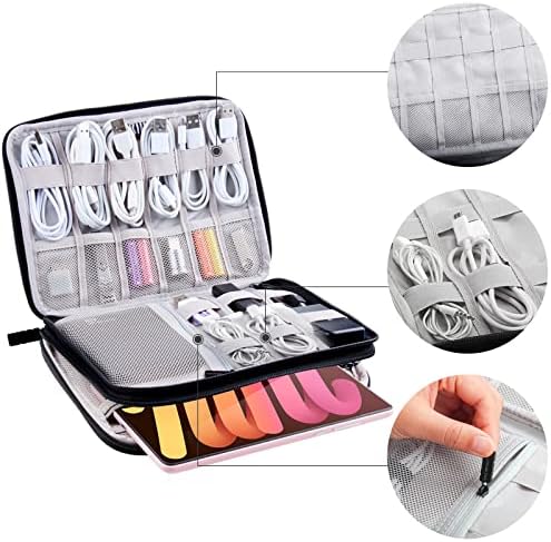 CNPOP Electronics Organizer,Travel Cable Organizer Bag,Water Resistant Double Layers Pouch - Travel With Glen