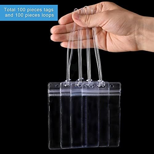100 Pack Clear Luggage Tags Bag Tags Holder Identification ID - Travel With Glen