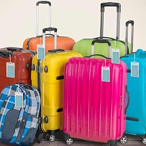 100 Pack Clear Luggage Tags Bag Tags Holder Identification ID - Travel With Glen