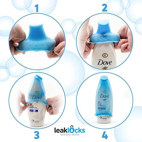 LeakLocks® Toiletry Skins™ 4 pak Elastic Sleeve for Leak Proofing - Travel With Glen
