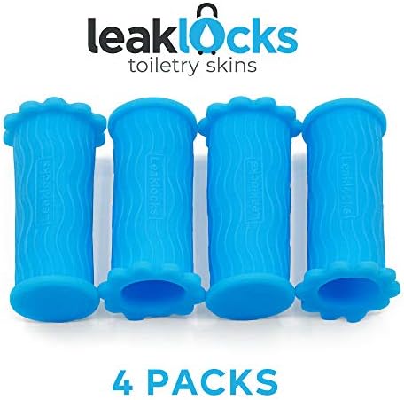 LeakLocks® Toiletry Skins™ 4 pak Elastic Sleeve for Leak Proofing - Travel With Glen