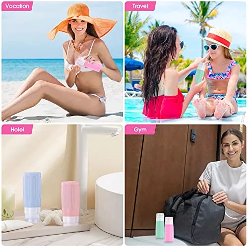 JBYAMUS 16 Pcs Silicone Bottles Set, Leak-Proof Design, Travel Size, - Travel With Glen