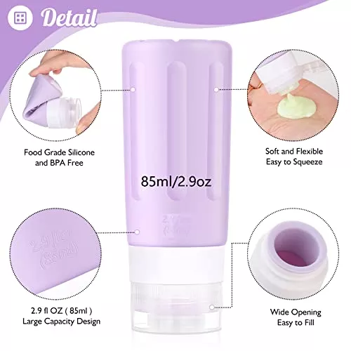 JBYAMUS 16 Pcs Silicone Bottles Set, Leak-Proof Design, Travel Size, - Travel With Glen