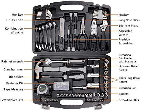 Amazon Basics 131-Piece General Household Home Repair and Mechanic's Hand - Travel With Glen