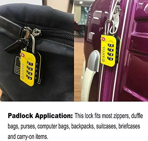 TSA Approved Luggage Lock - 4 Digit Combination Padlocks with - Travel With Glen