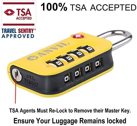 TSA Approved Luggage Lock - 4 Digit Combination Padlocks with - Travel With Glen
