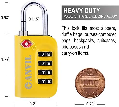 TSA Approved Luggage Lock - 4 Digit Combination Padlocks with - Travel With Glen