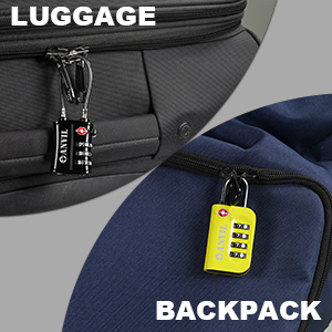 TSA Approved Luggage Lock - 4 Digit Combination Padlocks with - Travel With Glen