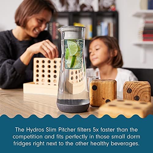 Hydros | 40oz Water Filter Slim Pitcher | Powered by - Travel With Glen