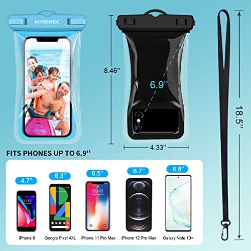 KOSENEC Universal Waterproof Phone Case, Floating IPX8 Waterproof Cellphone Pouch - Travel With Glen