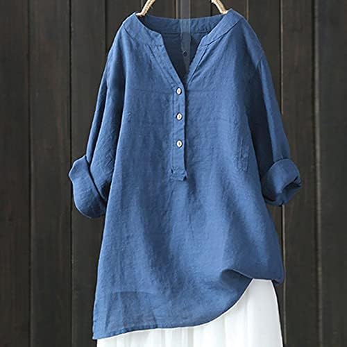2023 Womens Tops Trendy Button Down Blouse Loose Fit Solid - Travel With Glen