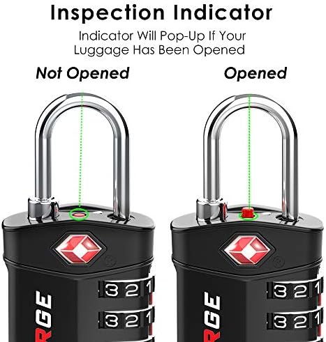 4 Digit TSA Approved Luggage Locks, 4 Black Locks, Inspection - Travel With Glen