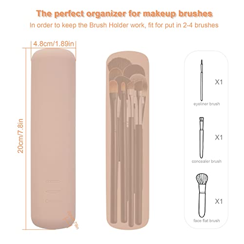 FERYES Travel Makeup Brush Holder, Magnetic Anti-fall Out Silicon Portable - Travel With Glen