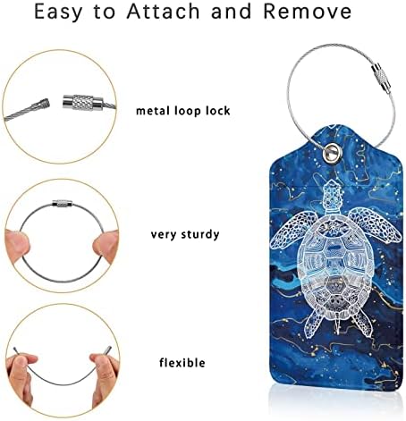 2 Pcs Luggage Tag for Suitcases, Cute Leather Baggage Tags - Travel With Glen