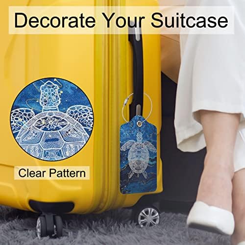 2 Pcs Luggage Tag for Suitcases, Cute Leather Baggage Tags - Travel With Glen