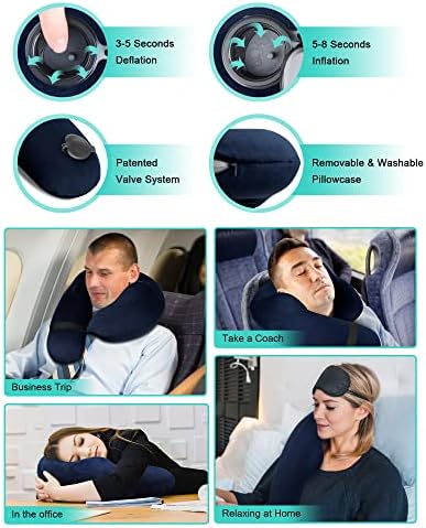Inflatable Neck Pillow for Travel for Airplanes, Sleeping Airplane-Avoid Neck&Shoulder - Travel With Glen