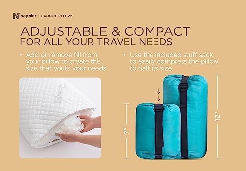 Nappler Camping Pillow - Travel Pillow -Backpacking, Airplane, Small Pillow - Travel With Glen