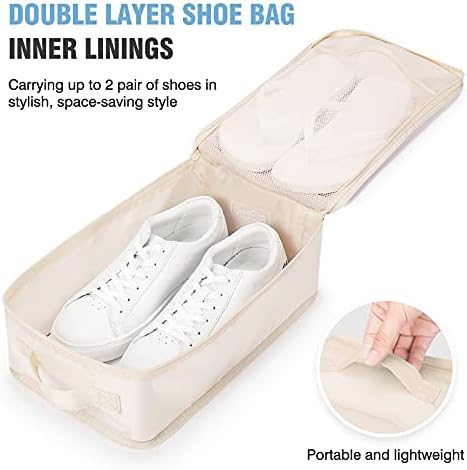 Mossio 6 Set Packing Cubes with Shoe Bag - Lightweight - Travel With Glen