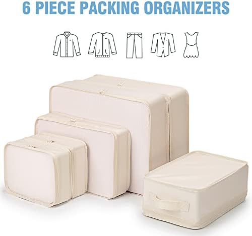 Mossio 6 Set Packing Cubes with Shoe Bag - Lightweight - Travel With Glen