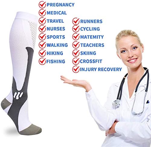 HYRIXDIRECT Compression Socks for Men Women 20-30 mmHg Medical Compression - Travel With Glen Compression Socks for Men Women