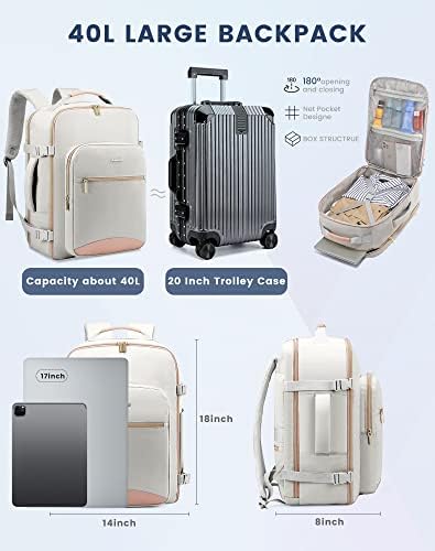 LOVEVOOK Carry on Backpack, 40L Travel Backpack as Personal Item - Travel With Glen