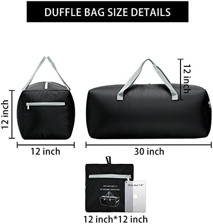 Foldable Duffel Bag 30" / 75L Lightweight with Water Rresistant - Travel With Glen