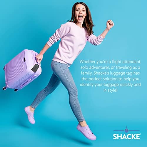 Shacke Luggage Tags with Full Back Privacy Cover w/Steel Loops - Travel With Glen