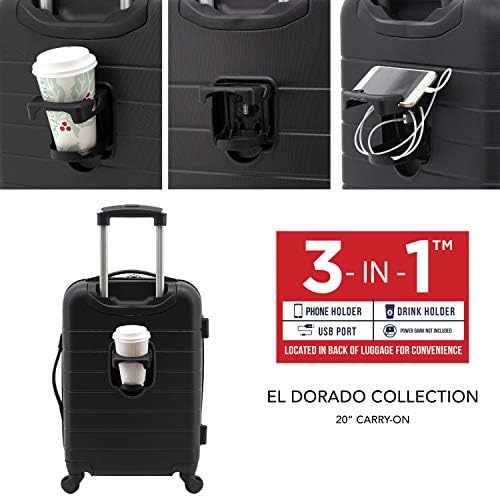 Wrangler 20" Smart Spinner Carry-On Luggage With Usb Charging Port - Travel With Glen