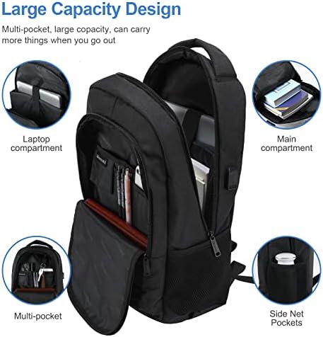 Mecrowd Laptop Backpack for Men, Anti Theft Backpack with USB - Travel With Glen