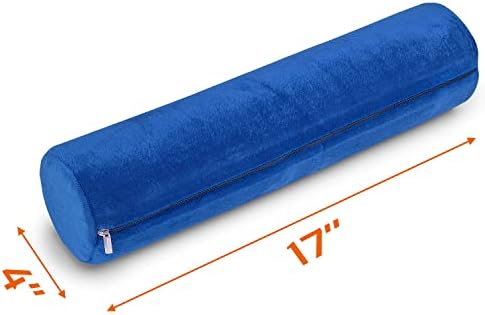 Round Cervical Roll Cylinder Bolster Pillow, Memory Foam Removable Washable - Travel With Glen
