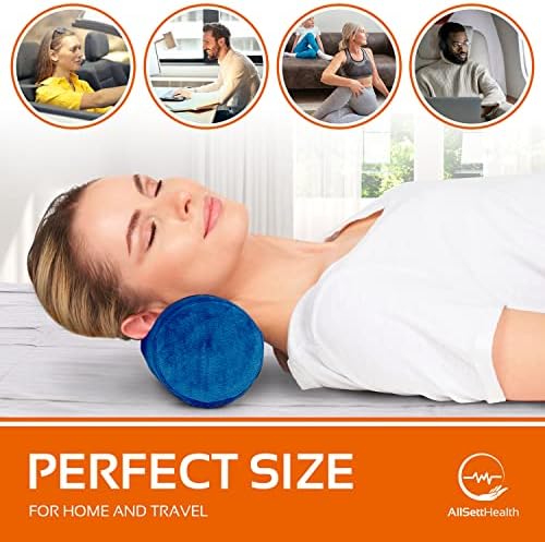 Round Cervical Roll Cylinder Bolster Pillow, Memory Foam Removable Washable - Travel With Glen