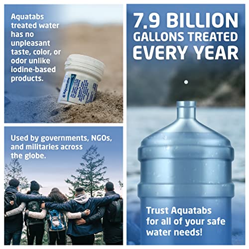 Aquatabs 397mg Water Purification Tablets (100 Pack) Filtration System for - Travel With Glen