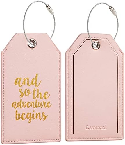 Casmonal Luggage Tags with Full Back Privacy Cover w/Steel Loops - Travel With Glen