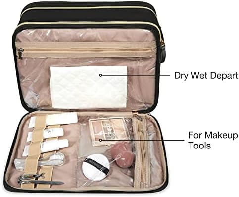 BAGSMART Large Toiletry Bag, Travel Makeup Organizer Water-resistant Makeup Cosmetic - Travel With Glen