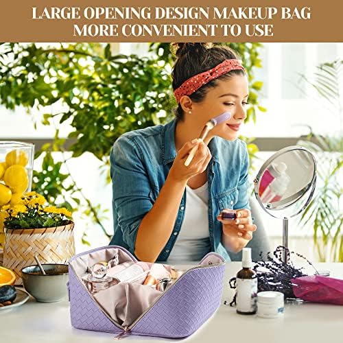 SFXULIX Large Capacity Travel Cosmetic Bag - PU Leather Waterproof, - Travel With Glen