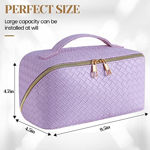 SFXULIX Large Capacity Travel Cosmetic Bag - PU Leather Waterproof, - Travel With Glen