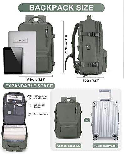 VECAVE Travel Backpack for Women,Airline Flight Approved Waterproof 14 Inch - Travel With Glen