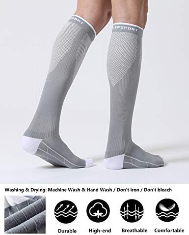 CS CELERSPORT 3 Pairs Compression Socks for Men and Women - Travel With Glen