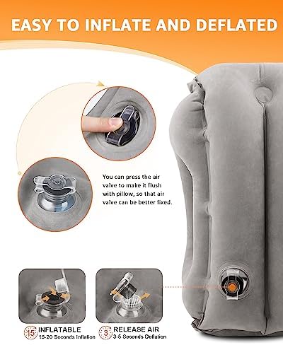 Sunany Inflatable Neck Pillow Used for Airplanes/Cars/Buses/Trains/Office Napping with Free - Travel With Glen