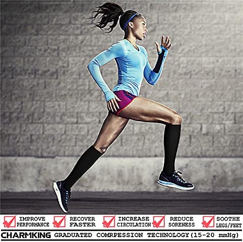 CHARMKING Compression Socks for Women & Men (6 Pairs) 15-20 - Travel With Glen