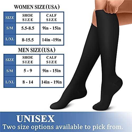 CHARMKING Compression Socks for Women & Men (6 Pairs) 15-20 - Travel With Glen