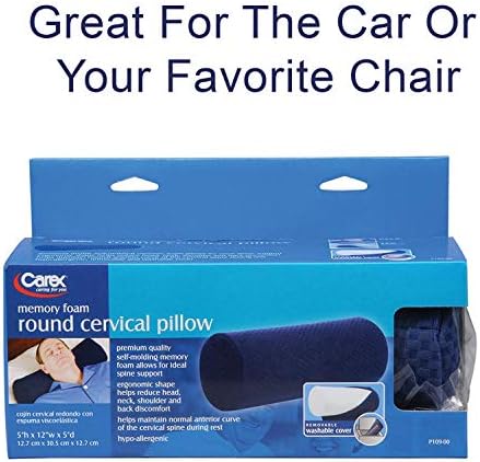 Carex Memory Foam Cervical Neck Pillow, Round - Contoured Design - Travel With Glen