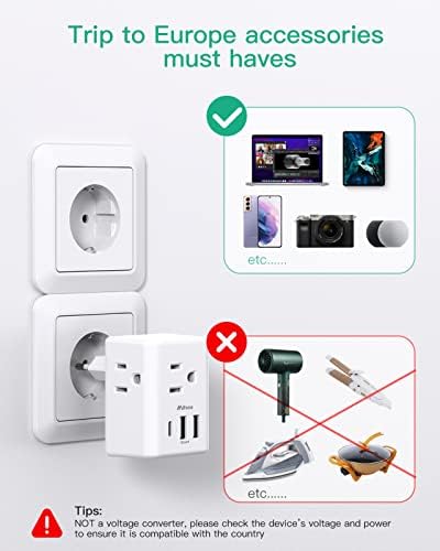 European Travel Plug Adapter - International Plug Adapter with USB - Travel With Glen