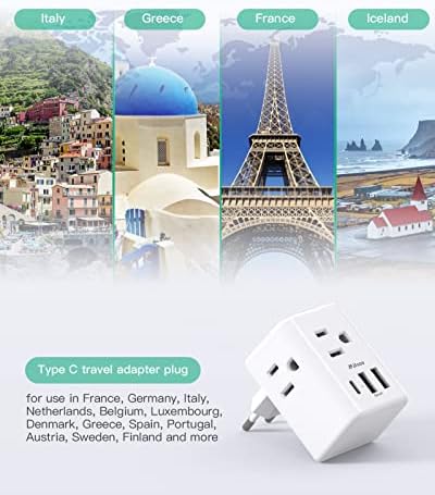 European Travel Plug Adapter - International Plug Adapter with USB - Travel With Glen